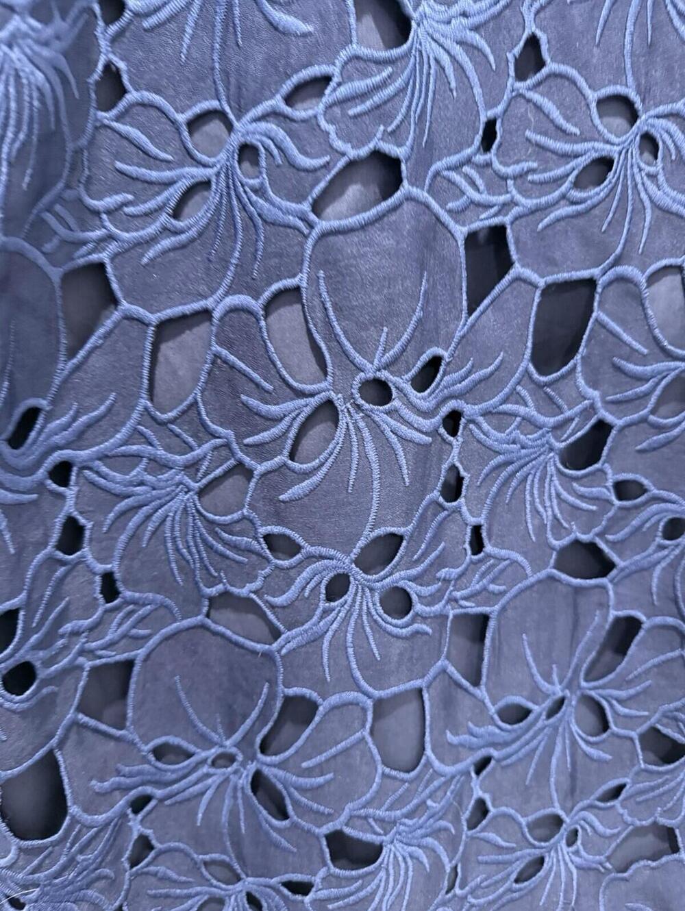 Jade Melody Tam Eyelet Lace Top Floral Tunic Boho Medium Preppy Blouse Blue - Picture 11 of 13